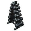 120kg - 6 Pair Hex Rubber Dumbell Weight Set With 4_6p Rack