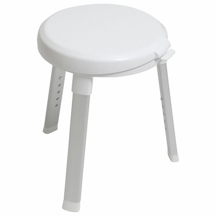 evekare White Deluxe Rotating Bathroom Stool