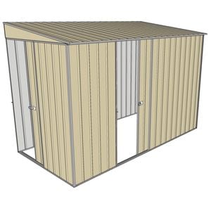 Build-a-Shed 1.5 x 3 x 2m Sliding Door Tunnel Shed with Side Door - Cream