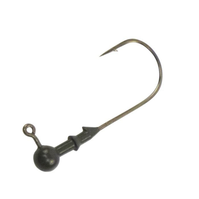 Vike 1/8 Oz Round Tungsten Jig Head, Size 1/0 Hook, 3 Pack