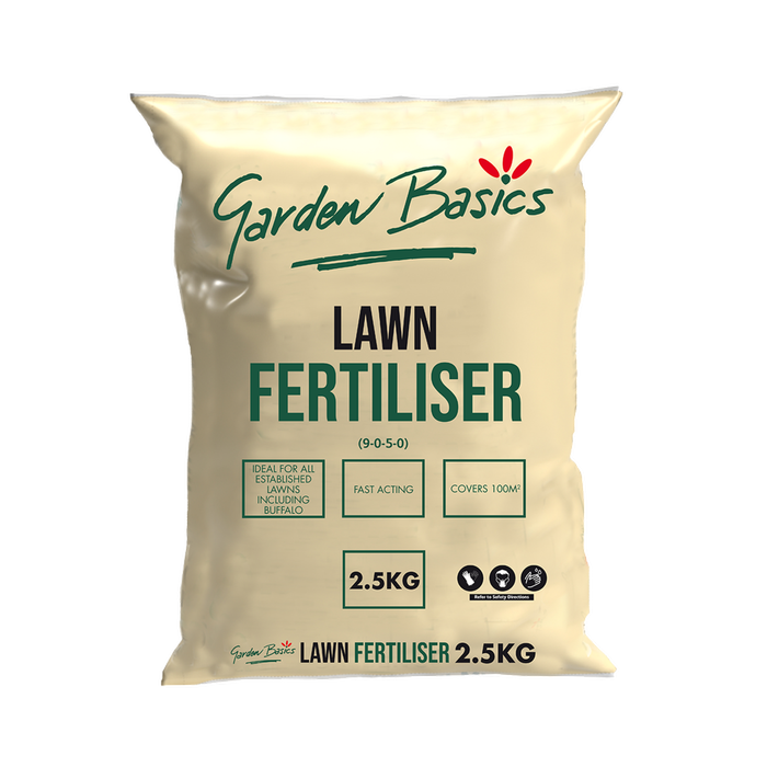 Garden basics 2.5kg lawn fertiliser.