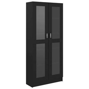 vidaXL Vitrine Cabinet Black Bookshelf Storage Sideboard Rack
