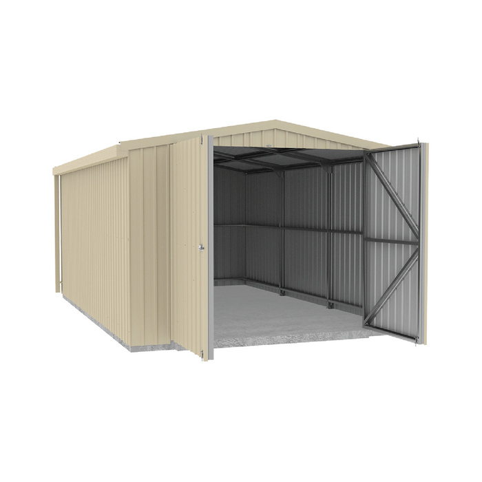 Absco 3.4 x 5.5 x 2.48m Classic Cream Single Barn Door Garage