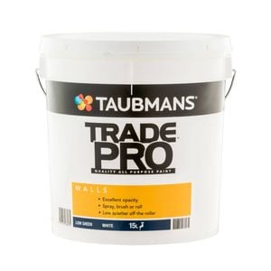 Taubmans 15L White Low Sheen Trade Pro Interior Wall Paint