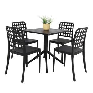 FRANKIE 5PC DINING SET - BLACK