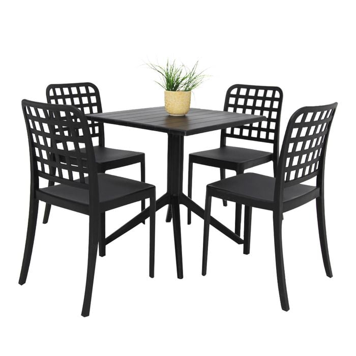 FRANKIE 5PC DINING SET - BLACK