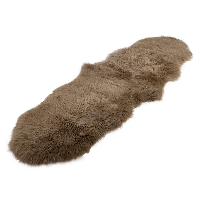 Naturally Sheepskins 180x55cm Mocha New Zealand Long Wool Sheepskin Rug - Double