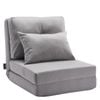 VEVOR Convertible Flip Chair Gray Adjustable 5 Position with Metal Frame and Pillow