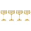 2x 2pc Urban Bee Meadow Floral Coupe Champagne Drinking Glasses Set 16cm Yellow