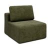Advwin Armless Sofa Chair Chenille Compressed Sofa Modular Lazy Couch Green