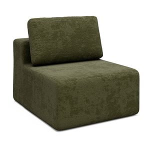 Advwin Armless Sofa Chair Chenille Compressed Sofa Modular Lazy Couch Green