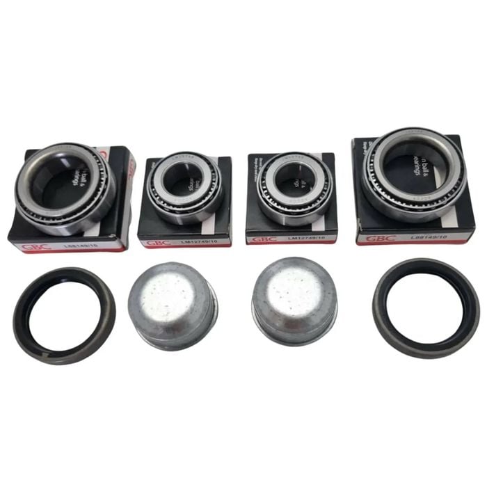 2x Standard Trailer Wheel Bearing Kits with Dustcaps for Ford Axles L68149/10 and LM12749/10