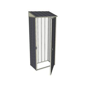 Build-a-Shed 0.4 x 0.8m Single Hinged Door Garden Locker - Grey