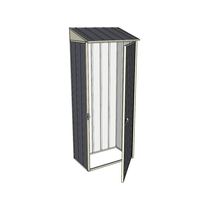 Build-a-Shed 0.4 x 0.8m Single Hinged Door Garden Locker - Grey