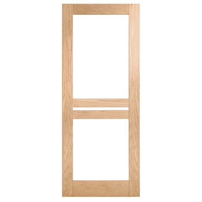 Corinthian Moda Clear Glass White Oak Internal Door AMODG9 - 720mm x 2340mm x 35mm