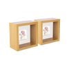 Nicola Spring 3D Deep Box Photo Frames - 4 x 4" with 2 x 2" Mount - Light Wood - Pack of 2