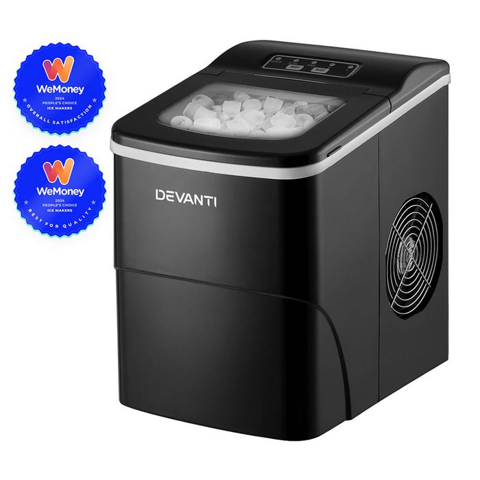 Devanti Portable Ice Maker Commercial Machine Ice Cube 2L Bar Countertop Black