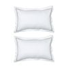 2PK Grosvenor House 500TC Hotel Embroidered Tailored Pillowcase White With Taupe