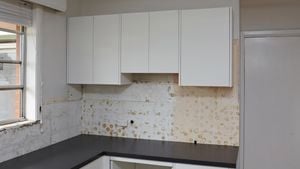 Kitchen wall cabinets.