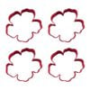 4x R&m Hibiscus Flower Cookie Cutter Polyresin Coated Steel Bake Mould 9cm Red