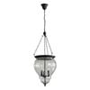 Oriel Lighting Newham Traditional Glass Pendant Light Black