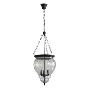 Oriel Lighting Newham Traditional Glass Pendant Light Black