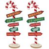2PK Urban Wooden Santa Sign Standing Christmas Decoration Red/Green