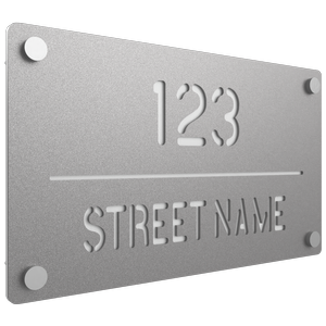 ProtectorAl 380 x 220mm Silver Matt ACM Cut Through Custom House Sign