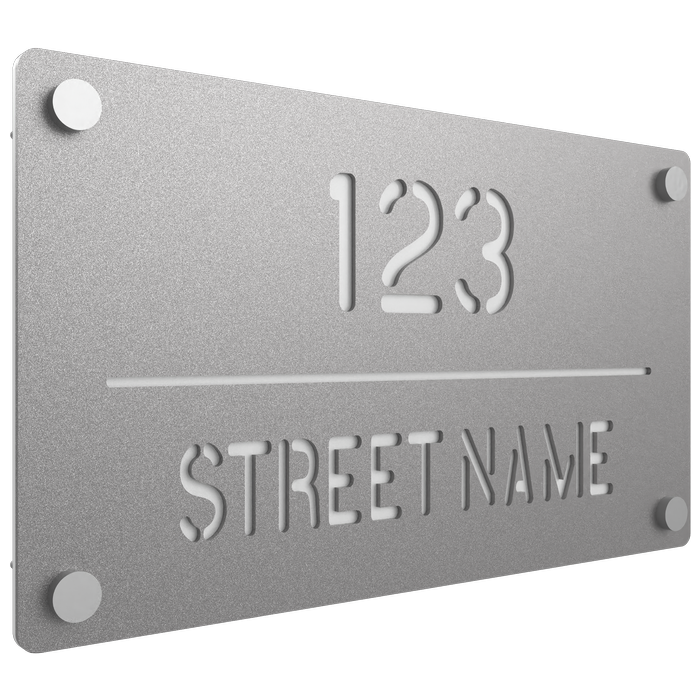 ProtectorAl 380 x 220mm Silver Matt ACM Cut Through Custom House Sign