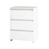 Levede Bedside Table White 3 Drawers