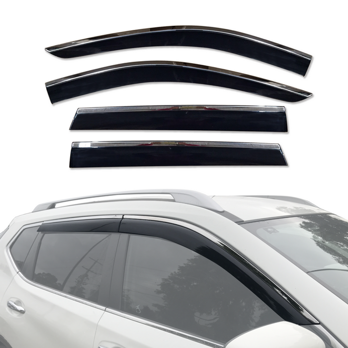 AUSGO Stainless Trim Weather Shields for Nissan X-Trail Xtrail T32 2014-2022 Weathershields Window Visors Wind Deflectors