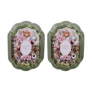 2x Urban Products Millie Green Decorative Floral Photo Frame 4x6inch
