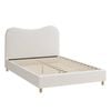 Oikiture Boucle Bed Frame White-Queen