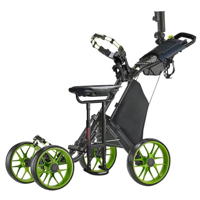 CaddyTek CaddyCruiser ONE Pro4-Wheel Golf Buggy with Seat - Lime