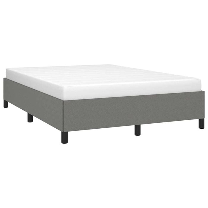 vidaXL Bed Frame Dark Grey Bed Base Queen Size Fabric Mattress Platform Bed Base