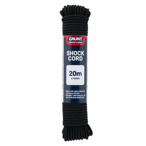 GRUNT 4mm x 20m Black Shock Cord - 4mm x 20m
