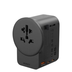 AUKEY GlobeMate PA-TA11A 65W GaN Universal Travel Adapter with USB-A and Dual USB-C