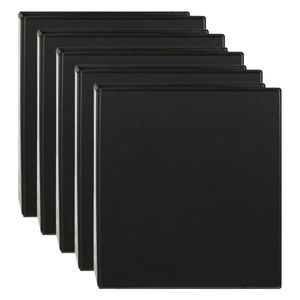 5x Marbig Clearview 2 D-ring Insert Binder A4 File 50mm Document Organiser Black
