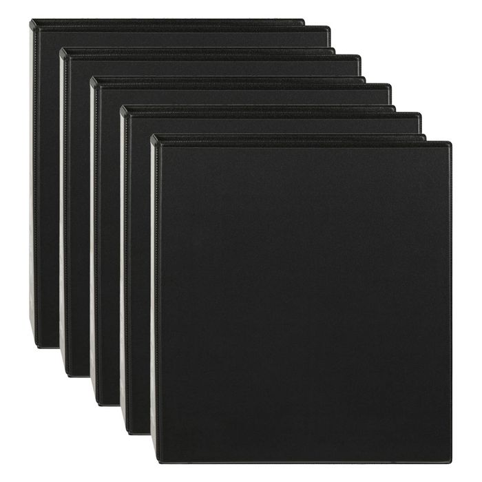5x Marbig Clearview 2 D-ring Insert Binder A4 File 50mm Document Organiser Black