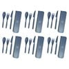 6x 4pc Wildtrak Wheat Straw Tableware Cutlery Set Asstd Outdoor Camping/hiking