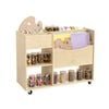 Jooyes Wooden Art Craft Material Storage Cabinet Trolley - Oak | 99cm | Material Trolley