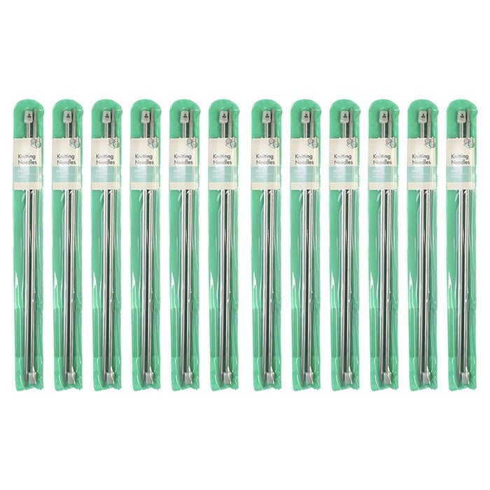12x Malli 35cm Art And Craft Stainless Steel 6mm Knitting/crochet Needles - Grey