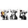 3pcs Bull With A Glass Of Beer Print 100% Australian Made 3 x 40x60cm (Metal Print)