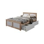 Coco Double Bed with Storage | Natural Hardwood Frame