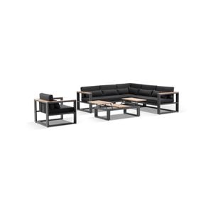 Balmoral Package B Outdoor Aluminium And Teak Lounge Setting With Coffee Table