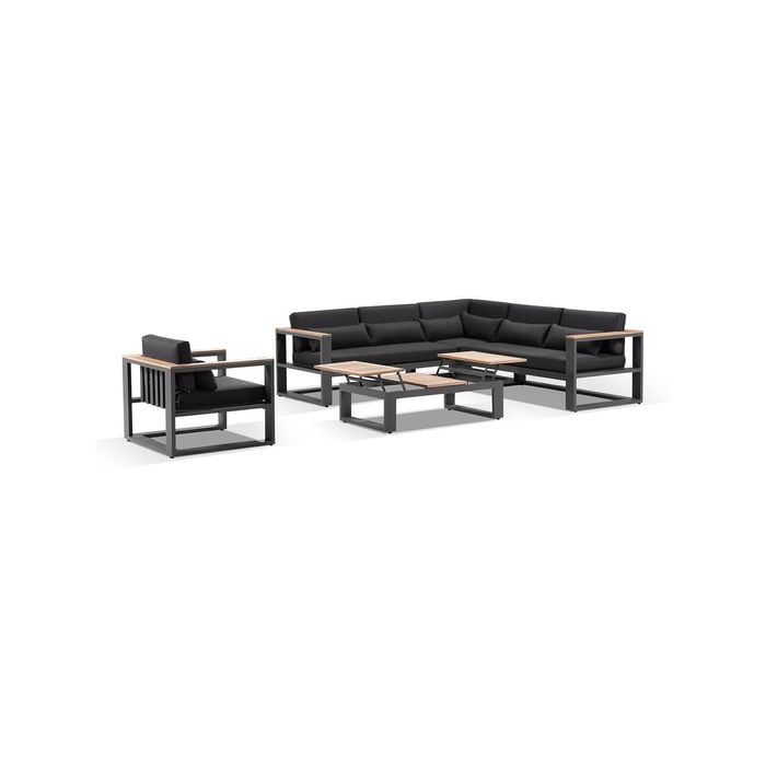 Balmoral Package B Outdoor Aluminium And Teak Lounge Setting With Coffee Table