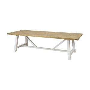 1825 Interiors Iona Dining Table Reclaimed Timber Trestle Base Two Tone