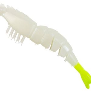 Z-Man EZ ShrimpZ Unrigged 3.5 4pk Glow / Chart Tail"
