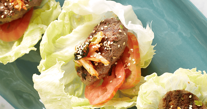 Korean Beef Lettuce Cups With Kimchi Recipe | Matador BBQs