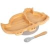 Bamboo Dinosaur Baby Weaning Plate & Fork Set